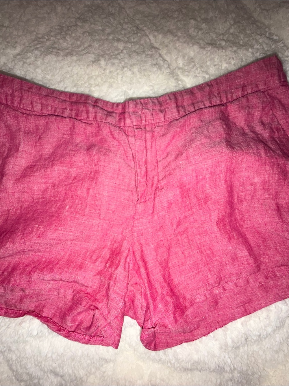 Joie Hot Pink High-Waist Linen-Blend Shorts